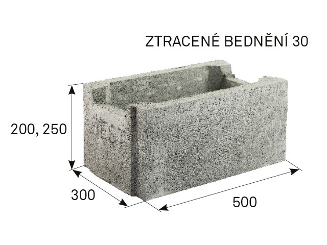 Šalovací tvárnice/ztracené bednění 30 cm