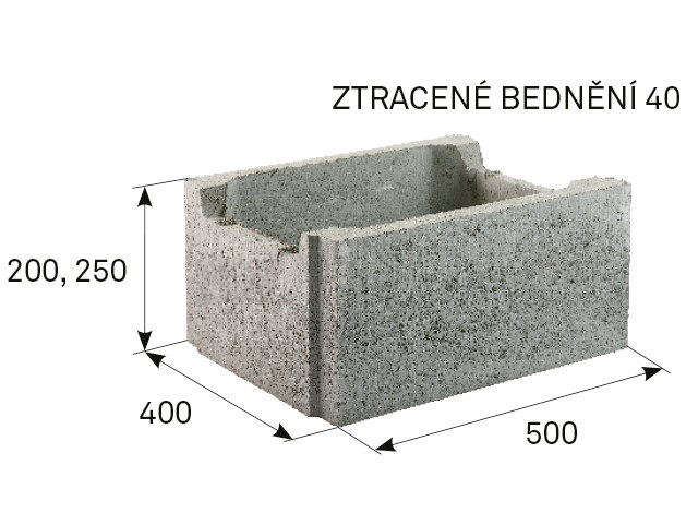 Šalovací tvárnice/ztracené bednění 40 cm