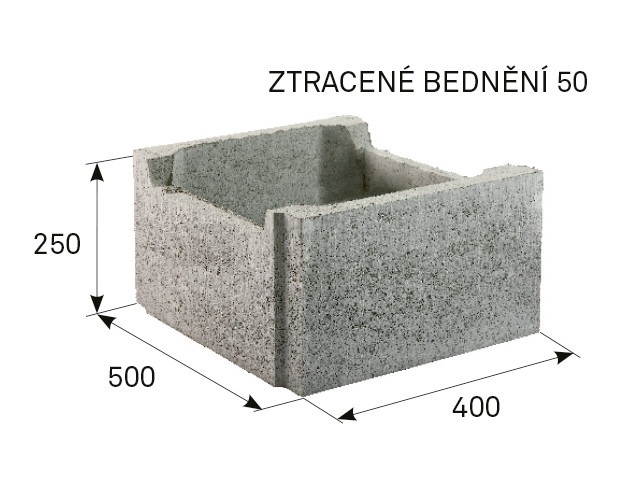 Šalovací tvárnice/ztracené bednění 50 cm
