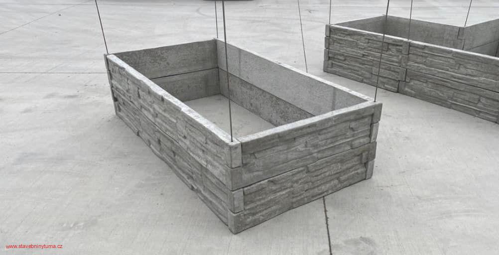 Vyvýšený záhon deska štípaný kámen 1030x250x65mm bez sloupkový systém + kotevní kolíček zdarma